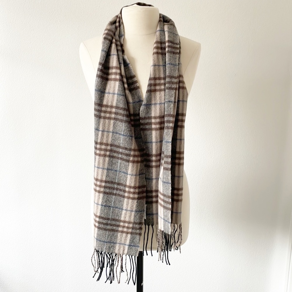 Enzo Mantovani Cashmere Blend Scarf-brown Plaid